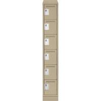 Clean Line Lockerette , 6 -tier, 12" x 18" x 82", Steel, Beige, Rivet (Assembled) NRZ Safety Inc.