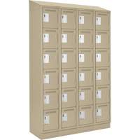 Clean Line Lockerette , 6 -tier, Bank of 4, 48" x 18" x 82", Steel, Beige, Rivet (Assembled) NRZ Safety Inc.