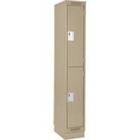 Casiers Clean Line, 2 niveaux, 12" x 18" x 76", Acier, Beige, Rivet (assembl&eacute;) NRZ Safety Inc.