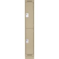 Casiers Clean Line, 2 niveaux, 12" x 18" x 76", Acier, Beige, Rivet (assembl&eacute;) NRZ Safety Inc.