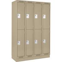 Clean Line Lockers, 2 -tier, Bank of 4, 48" x 18" x 76", Steel, Beige, Rivet (Assembled) NRZ Safety Inc.