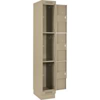 Clean Line Lockers, 3 -tier, Bank of 4, 48" x 18" x 76", Steel, Beige, Rivet (Assembled) NRZ Safety Inc.