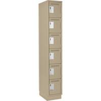 Clean Line Lockerette, 6 -tier, 12" x 18" x 76", Steel, Beige, Rivet (Assembled) NRZ Safety Inc.