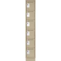 Clean Line Lockerette, 6 -tier, 12" x 18" x 76", Steel, Beige, Rivet (Assembled) NRZ Safety Inc.