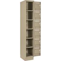 Petits casiers Clean Line, 6 niveaux, Bloc de 4, 48" x 18" x 76", Acier, Beige, Rivet (assembl&eacute;) NRZ Safety Inc.