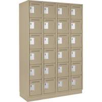 Petits casiers Clean Line, 6 niveaux, Bloc de 4, 48" x 18" x 76", Acier, Beige, Rivet (assembl&eacute;) NRZ Safety Inc.