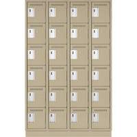 Petits casiers Clean Line, 6 niveaux, Bloc de 4, 48" x 18" x 76", Acier, Beige, Rivet (assembl&eacute;) NRZ Safety Inc.
