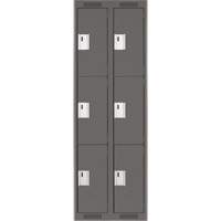 Clean Line Lockers, 3 -tier, Bank of 2, 24" x 18" x 72", Steel, Charcoal, Rivet (Assembled) NRZ Safety Inc.