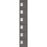 Clean Line Lockerette, 6 -tier, 12" x 18" x 72", Steel, Charcoal, Rivet (Assembled) NRZ Safety Inc.