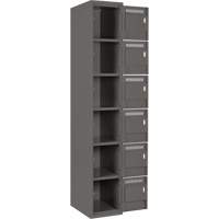 Petits casiers Clean Line, 6 niveaux, Bloc de 4, 48" x 18" x 72", Acier, Charbon, Rivet (assembl&eacute;) NRZ Safety Inc.