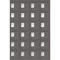 Petits casiers Clean Line, 6 niveaux, Bloc de 4, 48" x 18" x 72", Acier, Charbon, Rivet (assembl&eacute;) NRZ Safety Inc.