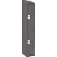 Clean Line Lockers, 2 -tier, 12" x 18" x 78", Steel, Charcoal, Rivet (Assembled) NRZ Safety Inc.