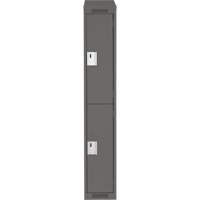Clean Line Lockers, 2 -tier, 12" x 18" x 78", Steel, Charcoal, Rivet (Assembled) NRZ Safety Inc.