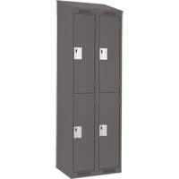 Clean Line Lockers, 2 -tier, Bank of 2, 24" x 18" x 78", Steel, Charcoal, Rivet (Assembled) NRZ Safety Inc.