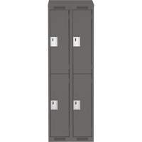 Clean Line Lockers, 2 -tier, Bank of 2, 24" x 18" x 78", Steel, Charcoal, Rivet (Assembled) NRZ Safety Inc.