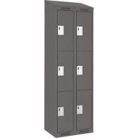 Clean Line Lockers, 3 -tier, Bank of 2, 24" x 18" x 78", Steel, Charcoal, Rivet (Assembled) NRZ Safety Inc.