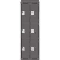 Clean Line Lockers, 3 -tier, Bank of 2, 24" x 18" x 78", Steel, Charcoal, Rivet (Assembled) NRZ Safety Inc.