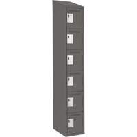 Clean Line Lockerette, 6 -tier, 12" x 18" x 78", Steel, Charcoal, Rivet (Assembled) NRZ Safety Inc.