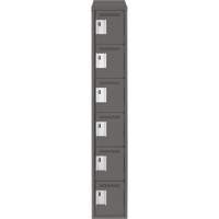 Clean Line Lockerette, 6 -tier, 12" x 18" x 78", Steel, Charcoal, Rivet (Assembled) NRZ Safety Inc.