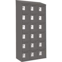 Clean Line Lockerette, 6 -tier, Bank of 3, 36" x 18" x 78", Steel, Charcoal, Rivet (Assembled) NRZ Safety Inc.