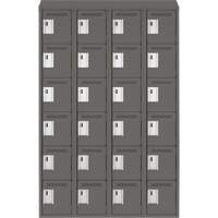 Clean Line Lockerette, 6 -tier, Bank of 4, 48" x 18" x 78", Steel, Charcoal, Rivet (Assembled) NRZ Safety Inc.
