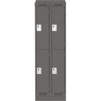 Clean Line Lockers, 2 -tier, Bank of 2, 24" x 18" x 82", Steel, Charcoal, Rivet (Assembled) NRZ Safety Inc.