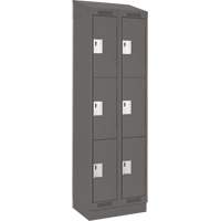 Clean Line Lockers, 3 -tier, Bank of 2, 24" x 18" x 82", Steel, Charcoal, Rivet (Assembled) NRZ Safety Inc.
