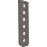 Clean Line Lockerette, 6 -tier, 12" x 18" x 82", Steel, Charcoal, Rivet (Assembled) NRZ Safety Inc.