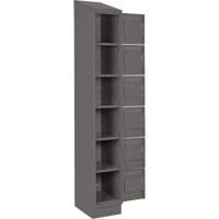 Clean Line Lockerette, 6 -tier, Bank of 4, 48" x 18" x 82", Steel, Charcoal, Rivet (Assembled) NRZ Safety Inc.