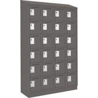 Clean Line Lockerette, 6 -tier, Bank of 4, 48" x 18" x 82", Steel, Charcoal, Rivet (Assembled) NRZ Safety Inc.