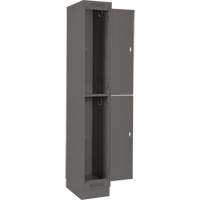 Clean Line Lockers, 2 -tier, Bank of 4, 48" x 18" x 76", Steel, Charcoal, Rivet (Assembled) NRZ Safety Inc.