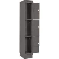 Clean Line Lockers, 3 -tier, Bank of 4, 48" x 18" x 76", Steel, Charcoal, Rivet (Assembled) NRZ Safety Inc.