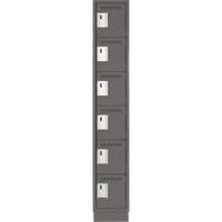 Clean Line Lockerette, 6 -tier, 12" x 18" x 76", Steel, Charcoal, Rivet (Assembled) NRZ Safety Inc.