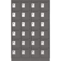 Clean Line Lockerette, 6 -tier, Bank of 4, 48" x 18" x 76", Steel, Charcoal, Rivet (Assembled) NRZ Safety Inc.
