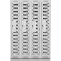 Clean Line Lockers, Bank of 4, 48" x 12" x 76", Steel, Grey, Rivet (Assembled), Perforated NRZ Safety Inc.