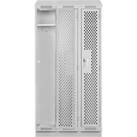 Clean Line Lockers, Bank of 3, 36" x 15" x 82", Steel, Grey, Rivet (Assembled), Perforated NRZ Safety Inc.