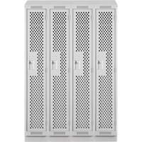 Casiers Clean Line, Bloc de 4, 48" x 15" x 82", Acier, Gris, Rivet (assembl&eacute;), Perfor&eacute; NRZ Safety Inc.