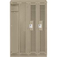 Casiers Clean Line, Bloc de 4, 48" x 15" x 82", Acier, Gris, Rivet (assembl&eacute;), Perfor&eacute; NRZ Safety Inc.