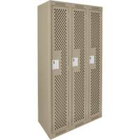 Casiers Clean Line, Bloc de 3, 36" x 12" x 72", Acier, Beige, Rivet (assembl&eacute;), Perfor&eacute; NRZ Safety Inc.