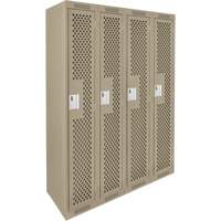 Casiers Clean Line, Bloc de 4, 48" x 15" x 72", Acier, Beige, Rivet (assembl&eacute;), Perfor&eacute; NRZ Safety Inc.