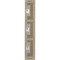 Casiers Clean Line, 3 niveaux, 12" x 12" x 72", Acier, Beige, Rivet (assembl&eacute;), Perfor&eacute; NRZ Safety Inc.