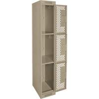 Casiers Clean Line, 3 niveaux, 12" x 12" x 72", Acier, Beige, Rivet (assembl&eacute;), Perfor&eacute; NRZ Safety Inc.