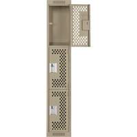 Casiers Clean Line, 3 niveaux, 12" x 12" x 72", Acier, Beige, Rivet (assembl&eacute;), Perfor&eacute; NRZ Safety Inc.