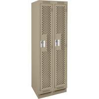 Clean Line Lockers, Bank of 2, 24" x 12" x 76", Steel, Beige, Rivet (Assembled), Perforated NRZ Safety Inc.