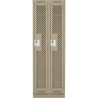 Clean Line Lockers, Bank of 2, 24" x 12" x 76", Steel, Beige, Rivet (Assembled), Perforated NRZ Safety Inc.