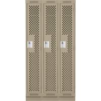 Clean Line Lockers, Bank of 3, 36" x 12" x 76", Steel, Beige, Rivet (Assembled), Perforated NRZ Safety Inc.