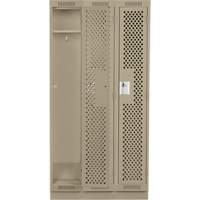 Clean Line Lockers, Bank of 3, 36" x 12" x 76", Steel, Beige, Rivet (Assembled), Perforated NRZ Safety Inc.