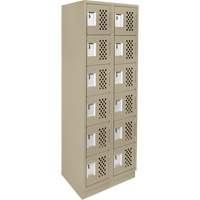 Assembled Lockerettes Clean Line Perforated Economy Lockers, 6 -tier, Bank of 2, 18" x 72" x 12", Steel NRZ Safety Inc.