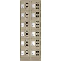 Assembled Lockerettes Clean Line Perforated Economy Lockers, 6 -tier, Bank of 2, 18" x 72" x 12", Steel NRZ Safety Inc.