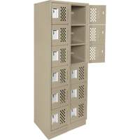 Assembled Lockerettes Clean Line Perforated Economy Lockers, 6 -tier, Bank of 2, 18" x 72" x 12", Steel NRZ Safety Inc.